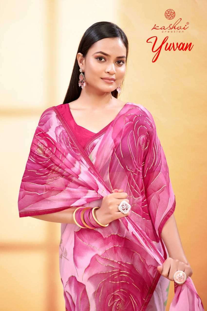 kashvi creation yuvan series 1001-1008 georgette saree