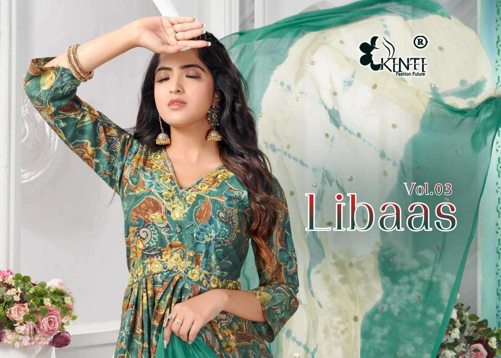 kinti libaas vol 3 series 301-306 roman silk alia cut suit 
