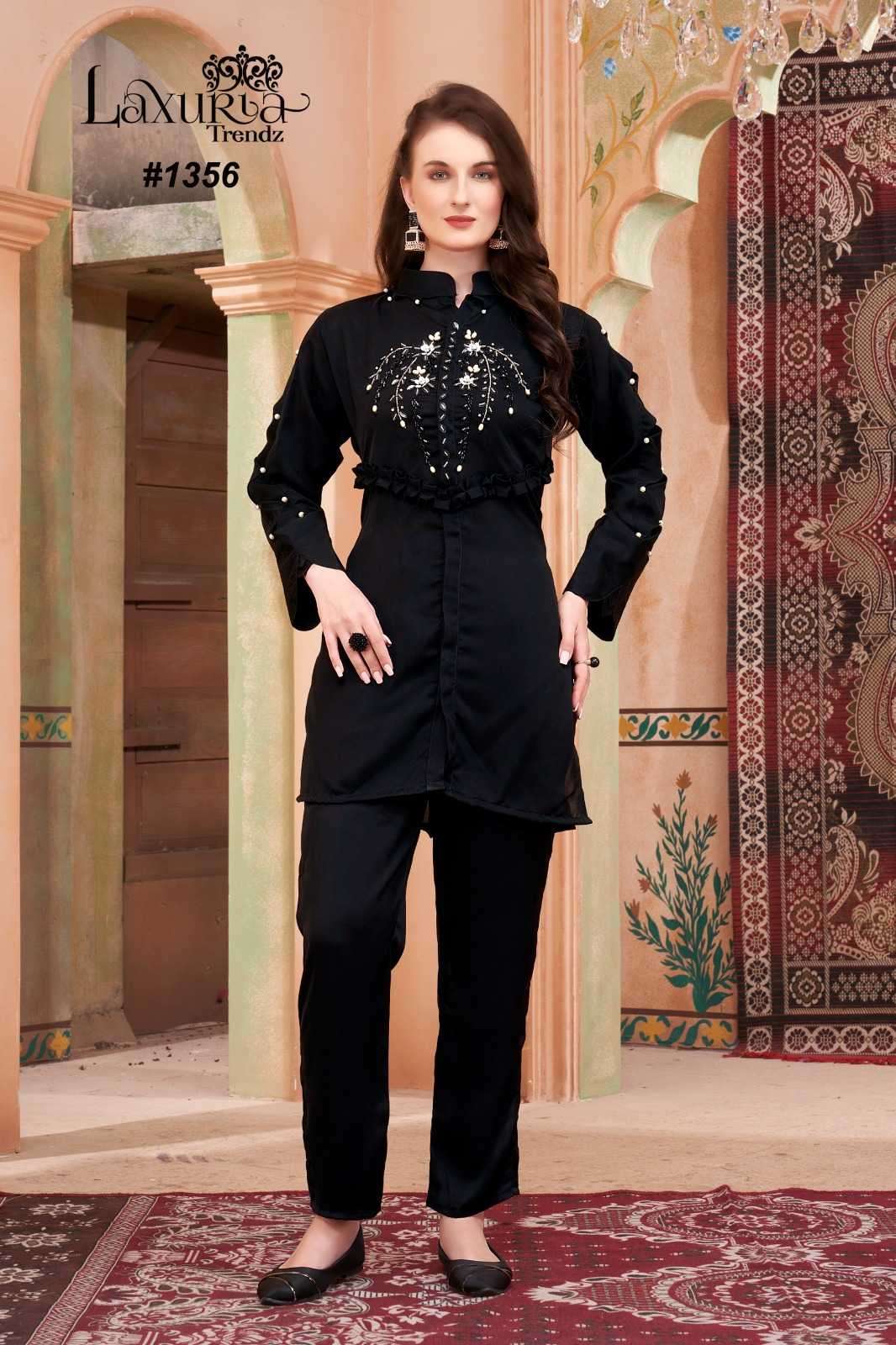laxuria 1356 BSY Satin Designer Tunic with Gorgeous Handwork