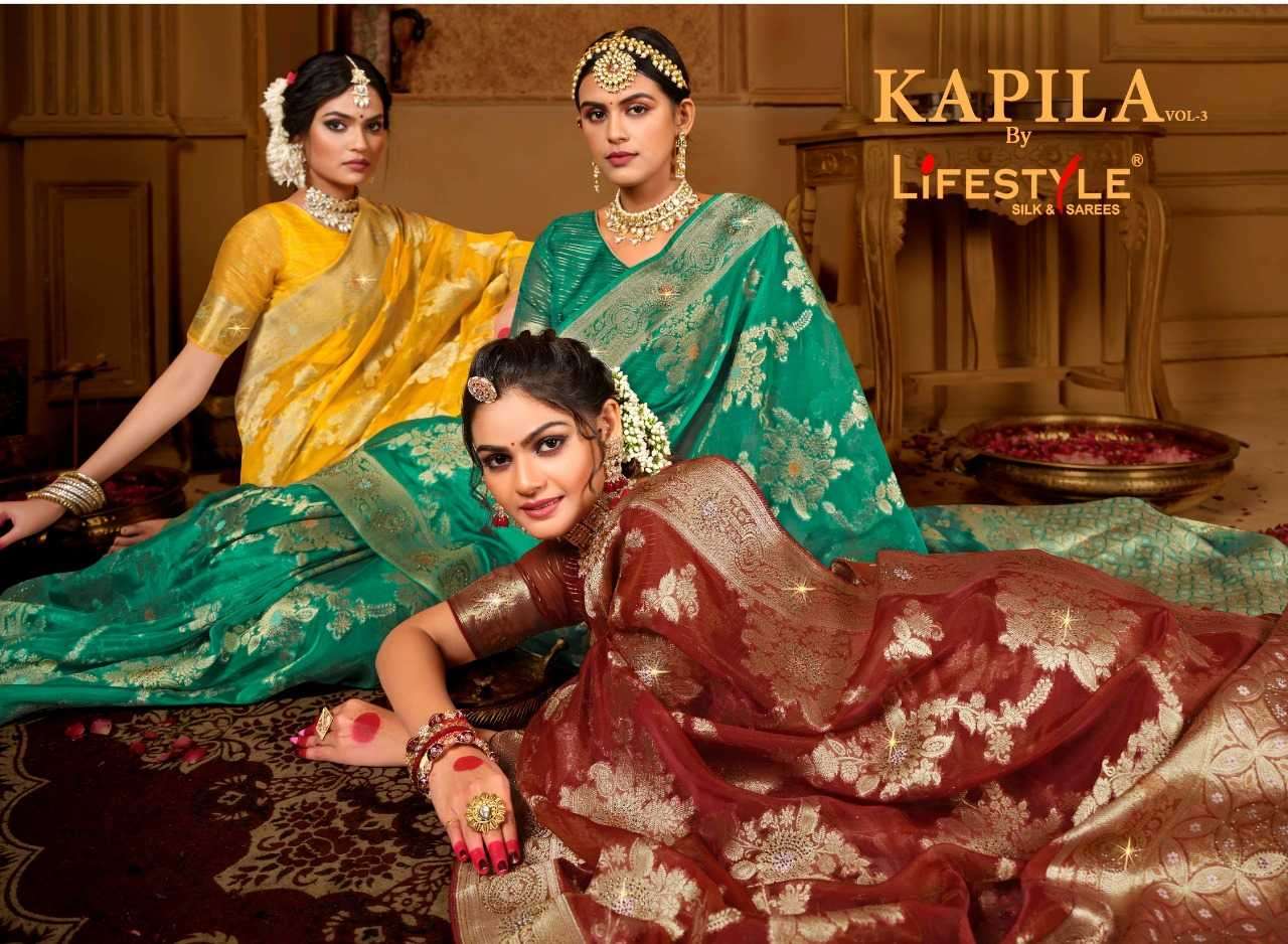 lifestyle kapila vol 3 series 27231-27234 nylon khadi saree