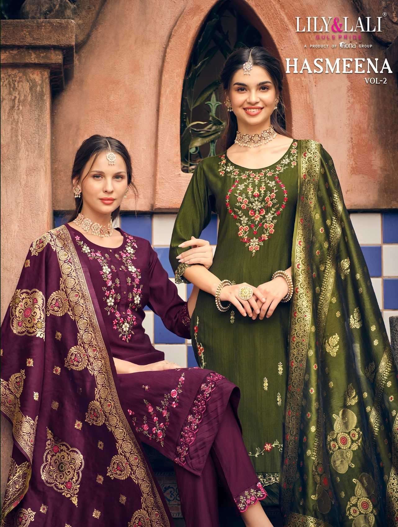 lily and lali hasmeena vol 2 series 15501-15506 viscose readymade suit 