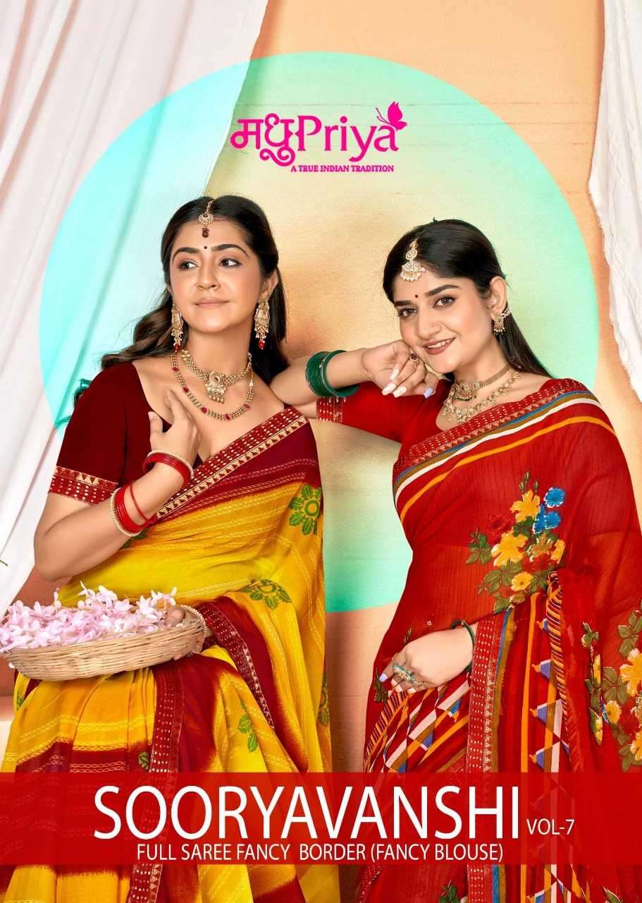 madhupriya sooryavanshi vol 7 series 1001-1010 fancy saree