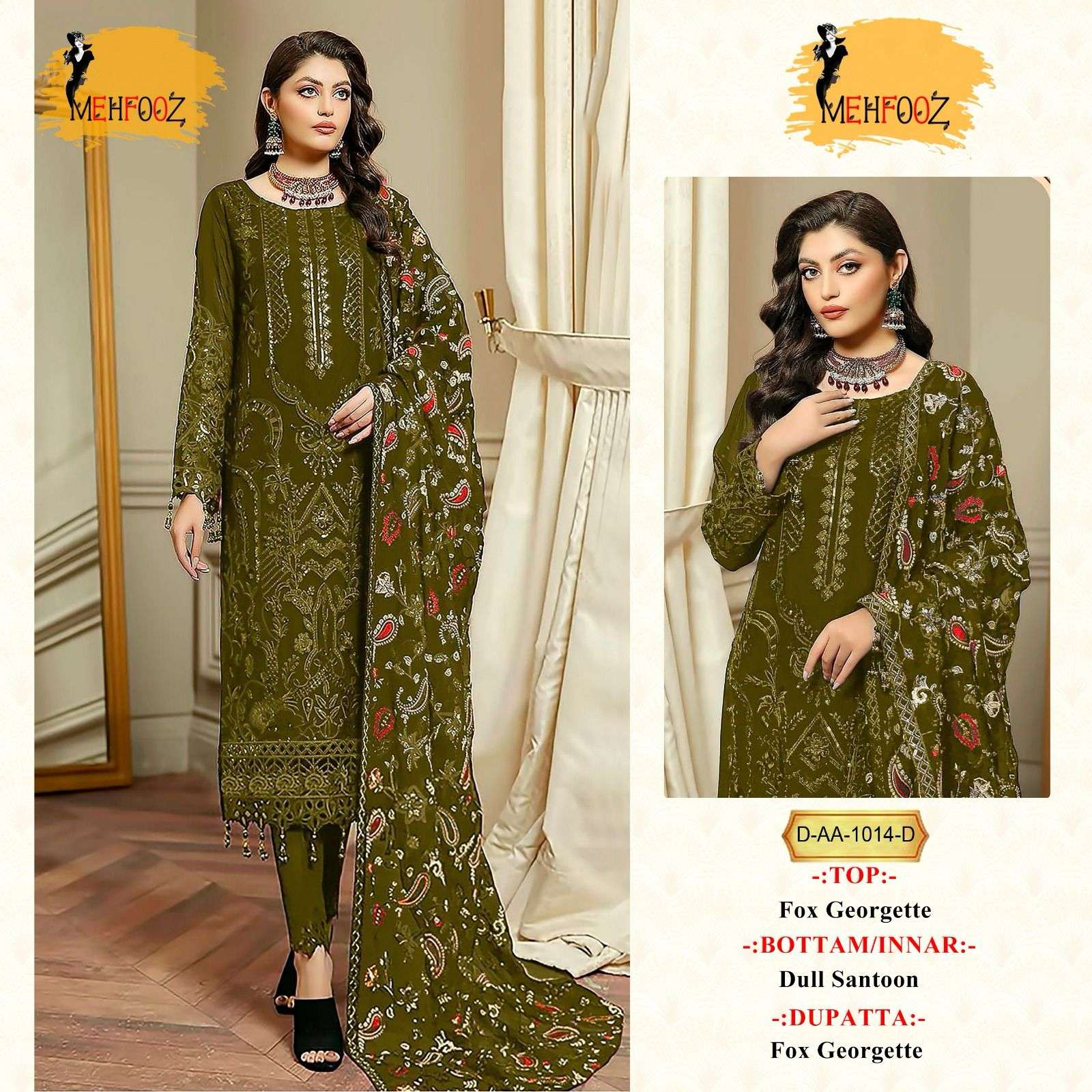 mehfooz AA 1014 designer faux georgette suit 