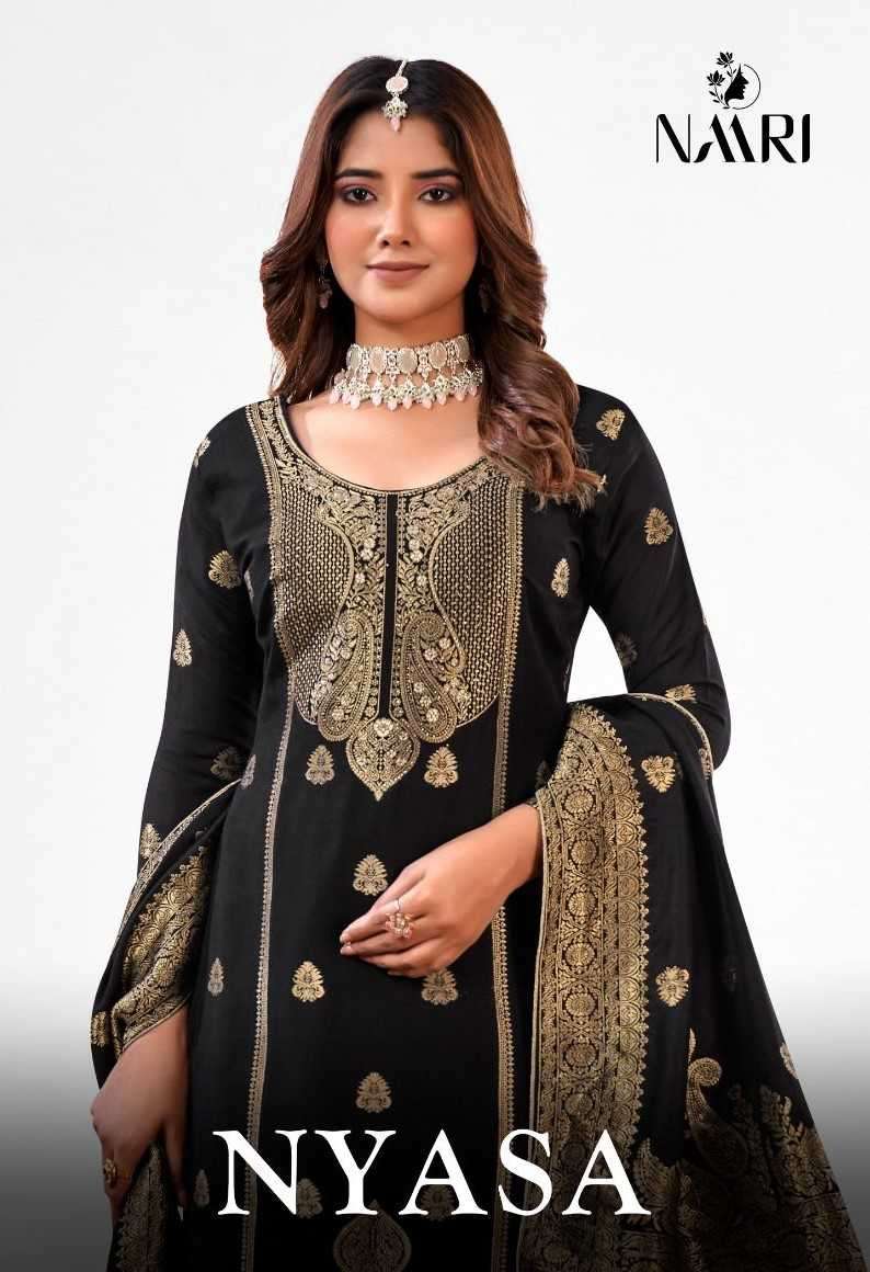 naari nyasa series 65001-65004 Pure muslin dola jacard suit