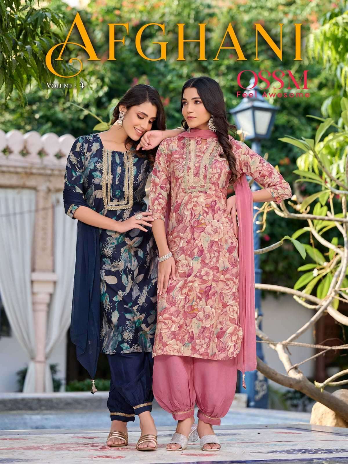 ossm afghani vol 4 series 401-406 Premium Chanderi Modal suit