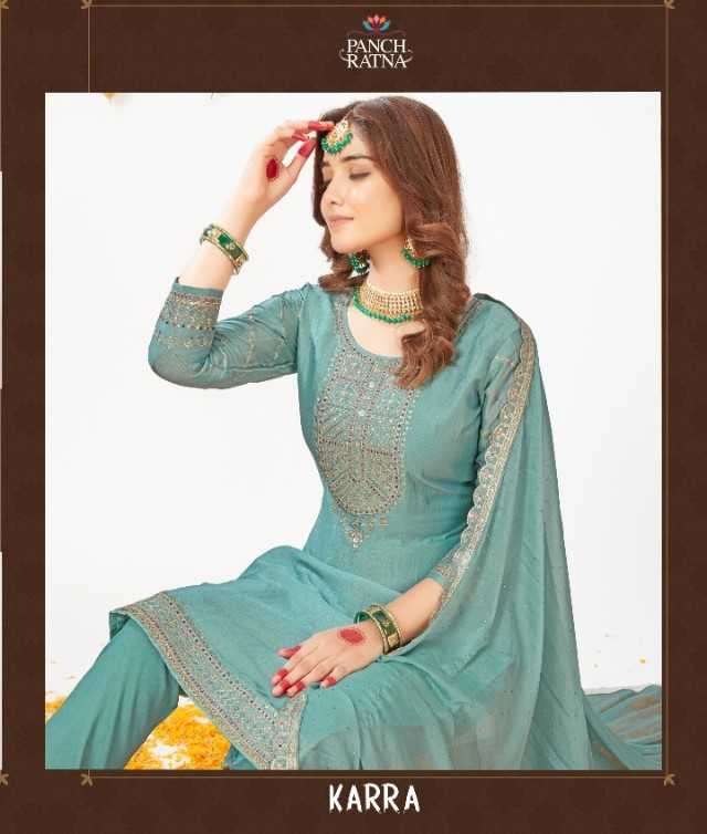 panch ratna karra Shimar Silk suit