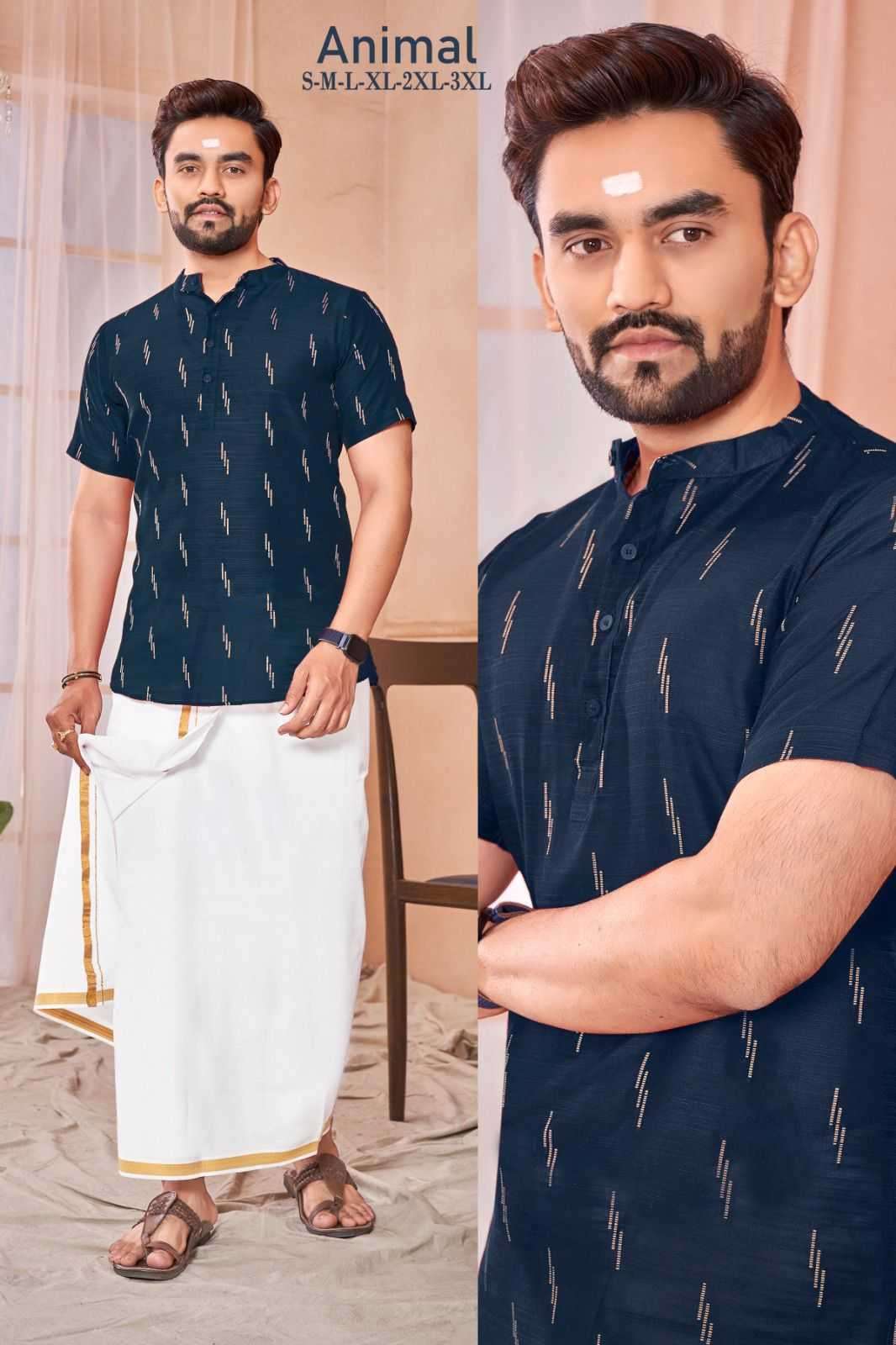 pr animal readymade comfy wear short men kurta collection