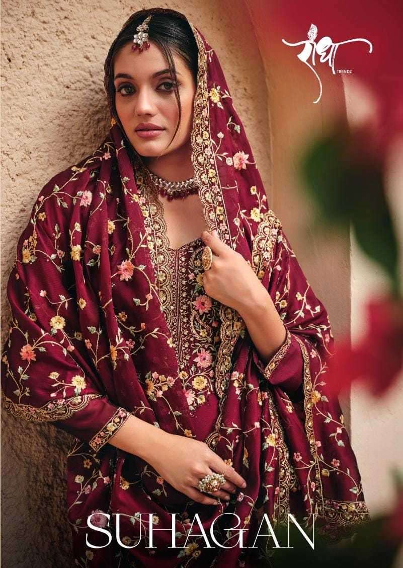 radha trendz suhagan series 1181-1184 two tone catonic georgette suit