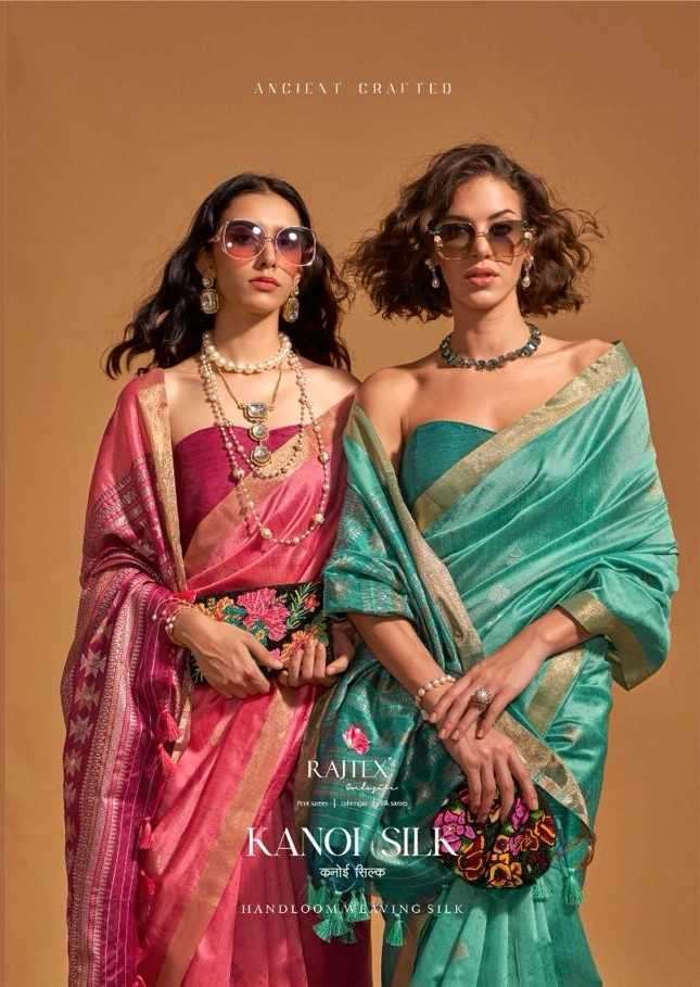 rajtex kanoi silk series 362001-362006 handloom weaving silk saree