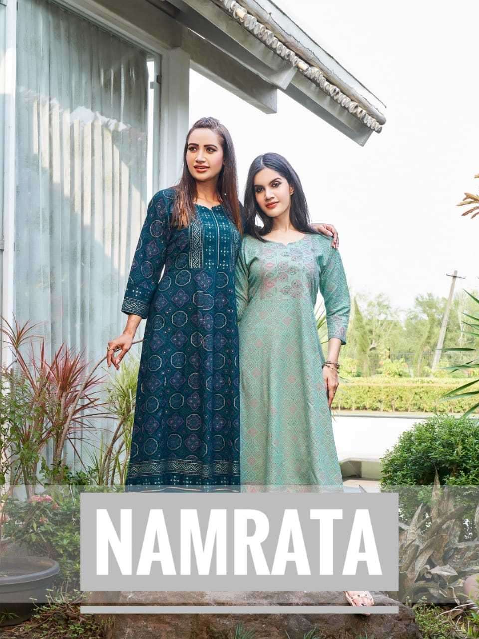 rangjyot namrata series 1001-1010 14 Kg Rayon kurti