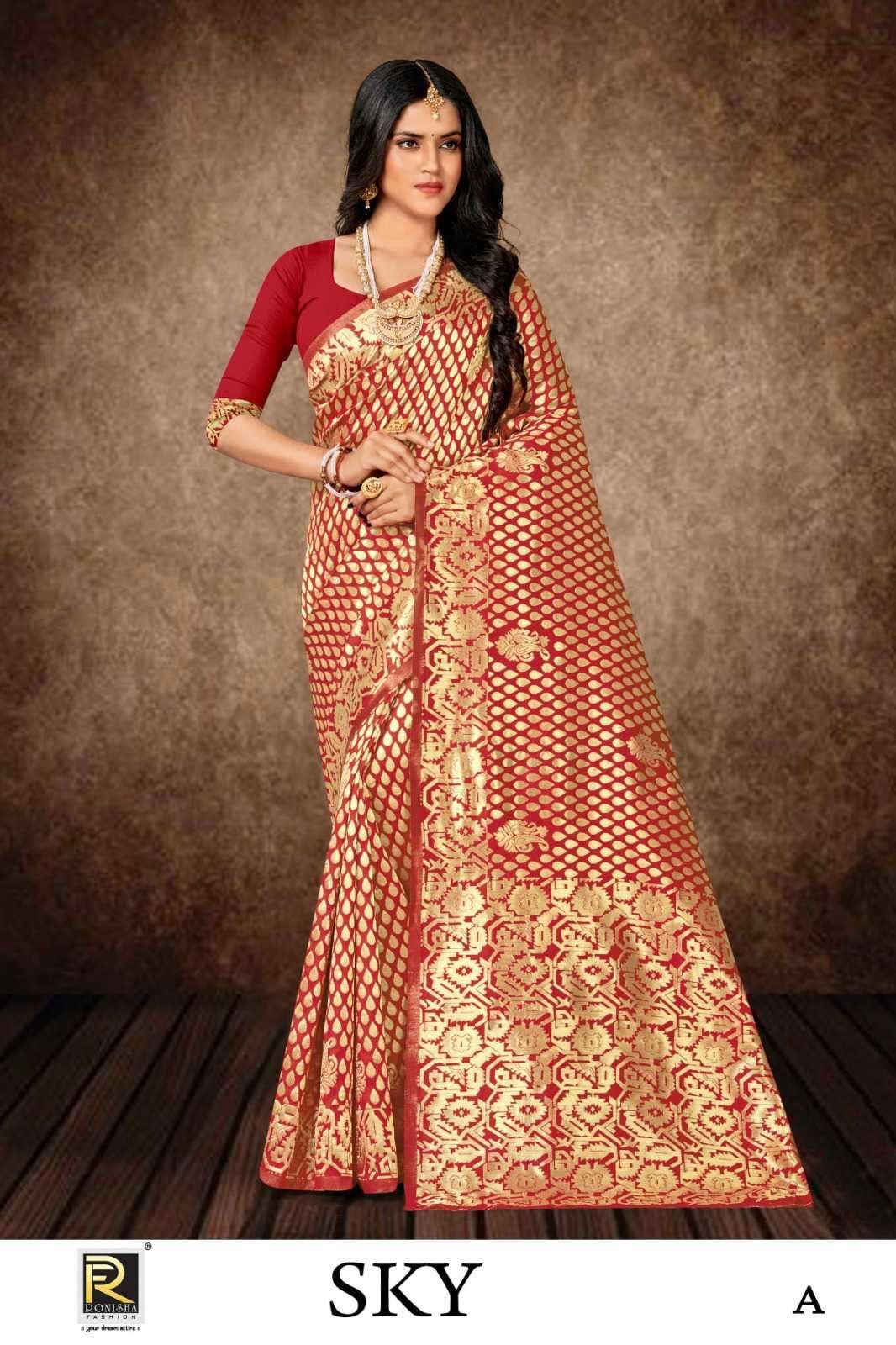 ranjna saree sky banarasi silk saree