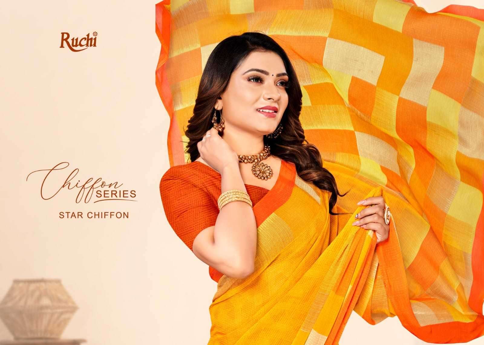 ruchi star chiffon 141 series 27707-27709 chiffon saree 