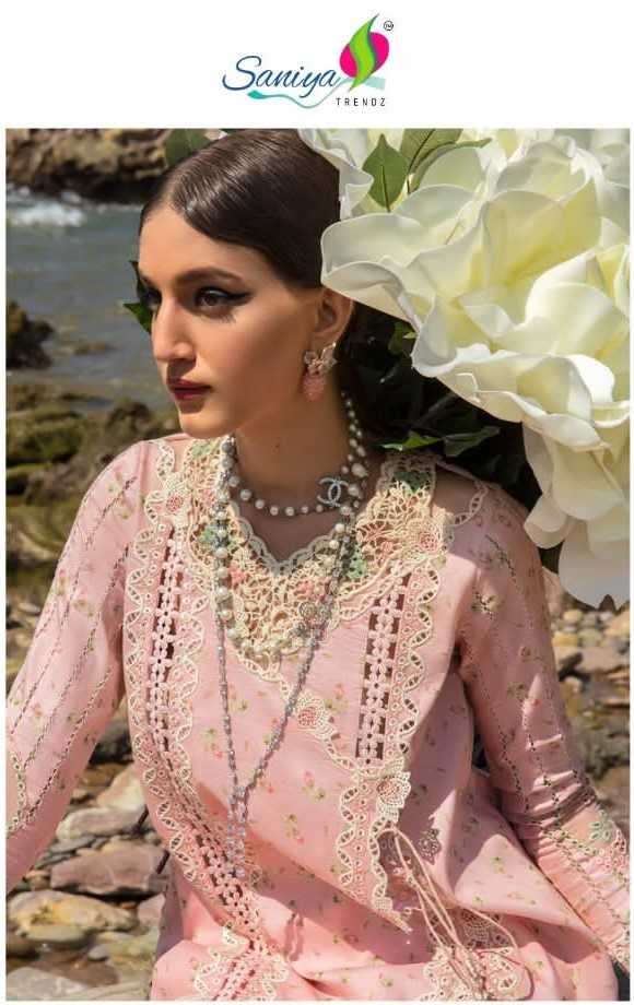 saniya trendz H 7021-7022 cotton print embroidered suit 