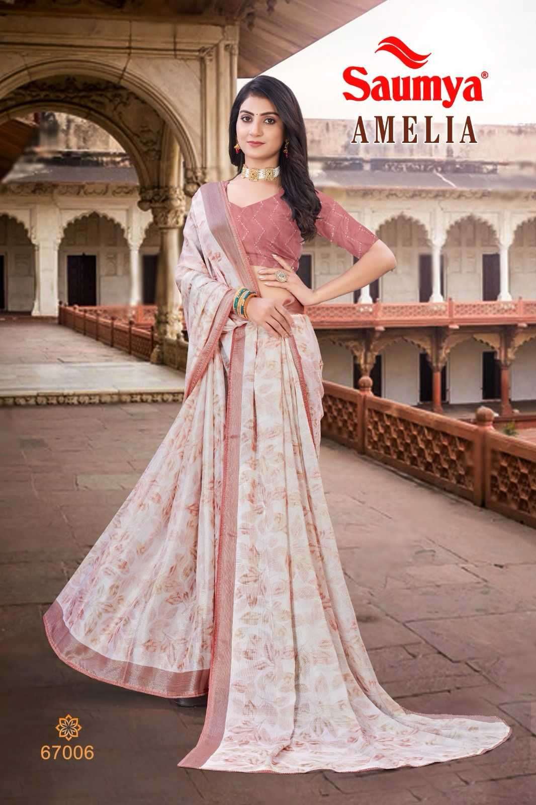 saumya amelia series 67001-67008 Chiffon brasso saree