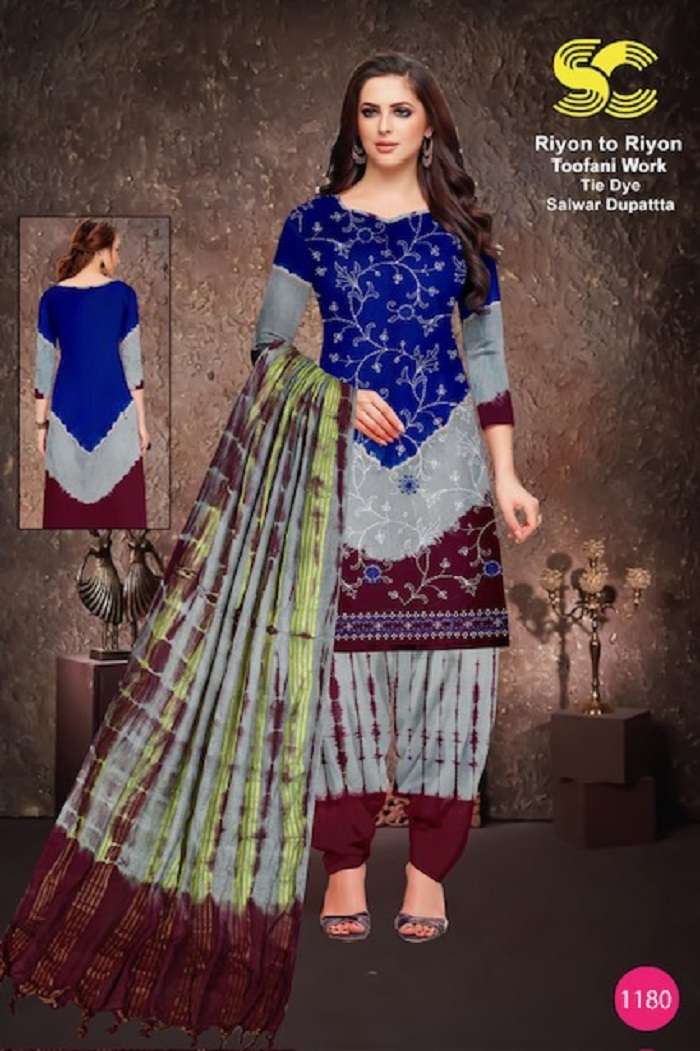 SC Rayon To Rayon Toofani Work series 1181-1185 Heavy Rayon suit