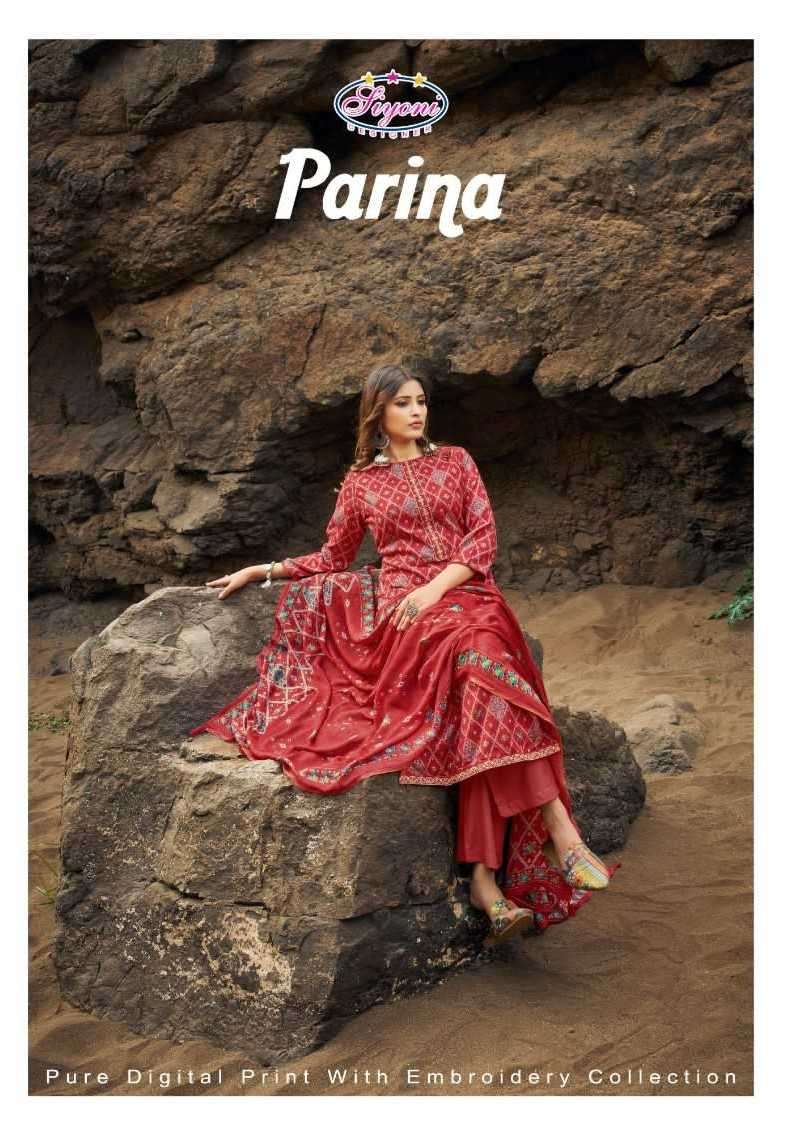 siyoni designer parina series 69001-69008  Pure Cotton Silk suit