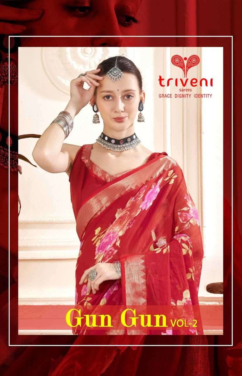 triveni gungun vol 2 series 22471-22476 linen digital print saree