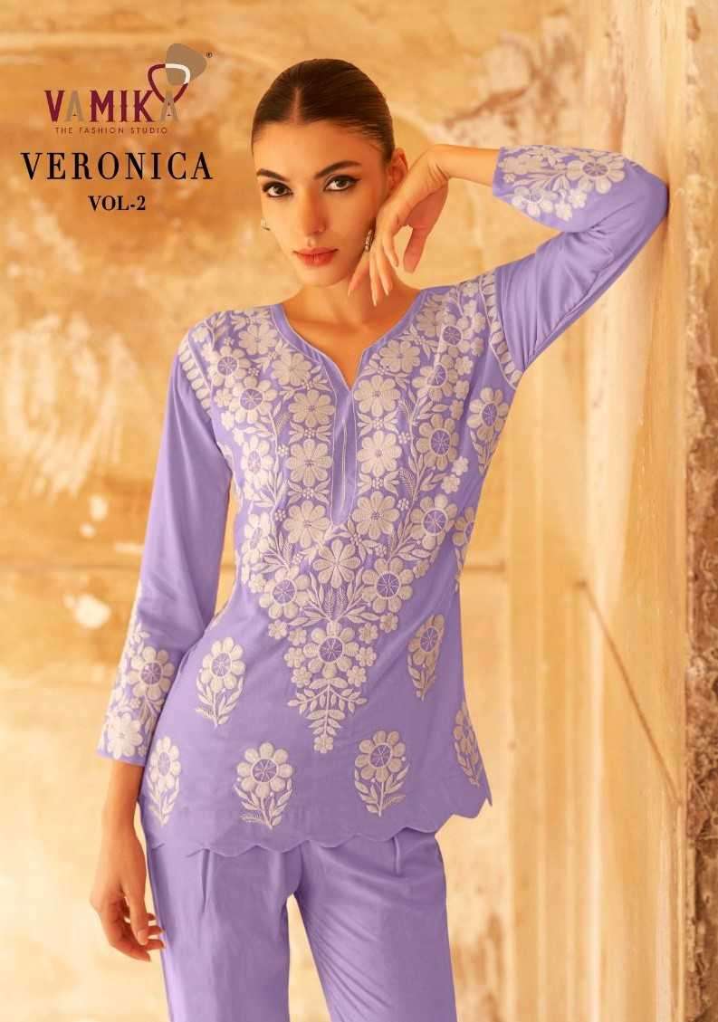 vamika veronica vol 2 series 111 heavy rayon kurti pant 