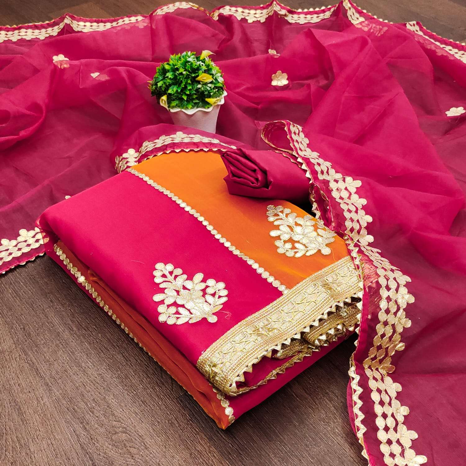 Vatsam-171 designer organza silk suit