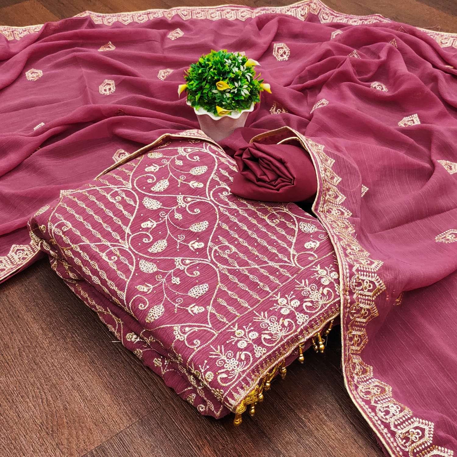 Vatsam-172 designer zomato silk zari works suit
