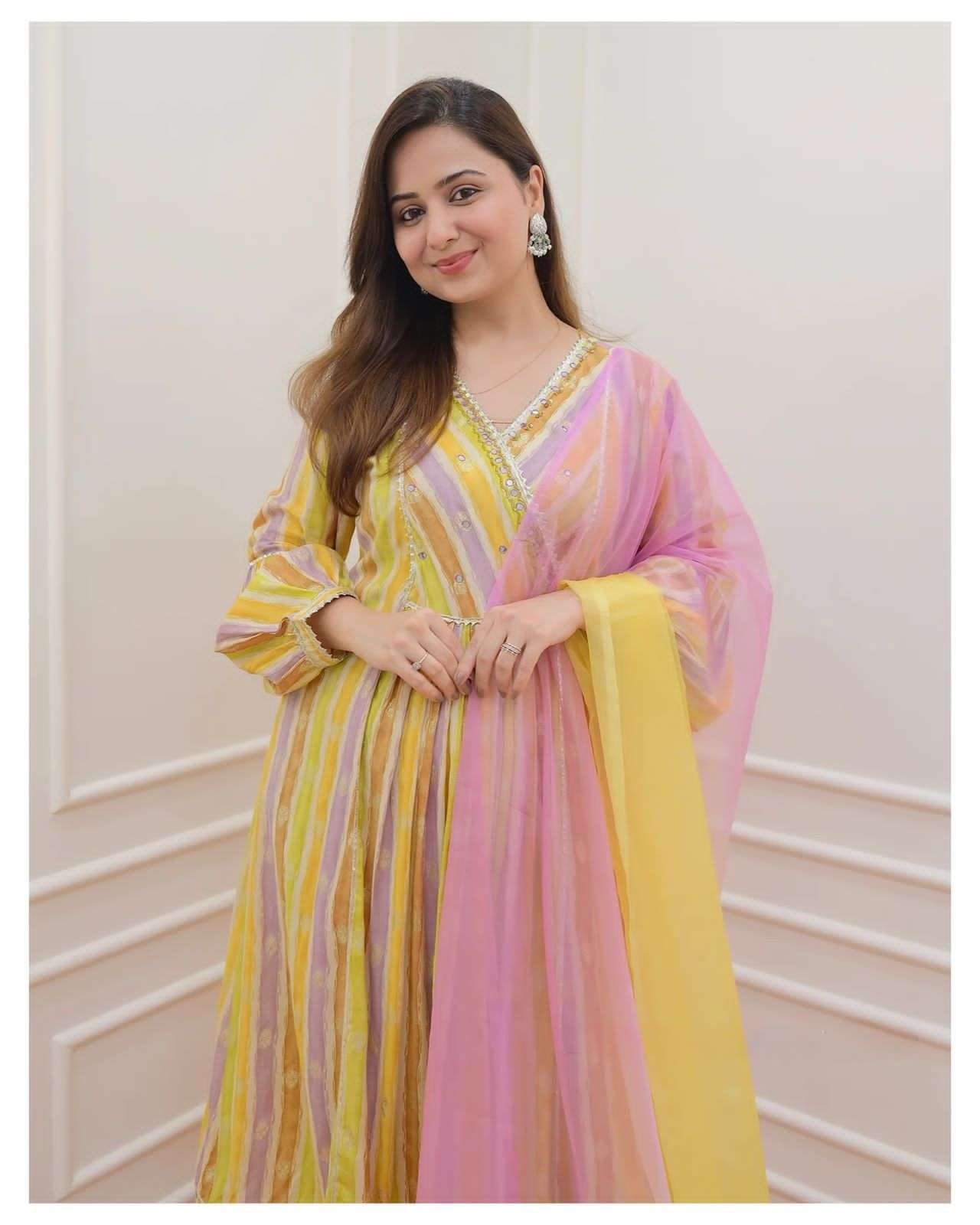 x-lady designer georgette print anarkali suit 