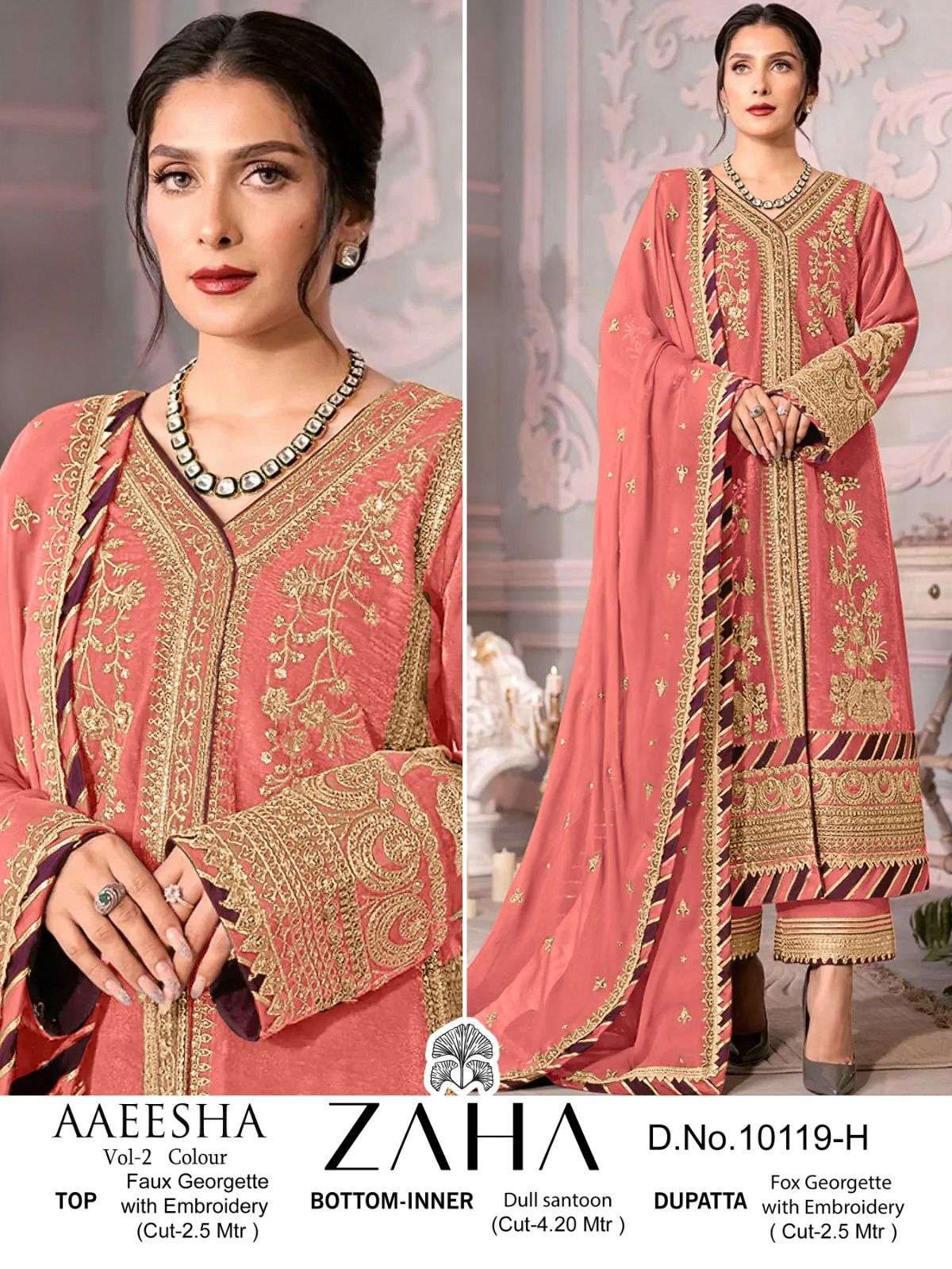 zaha 10119-H georgette suit 