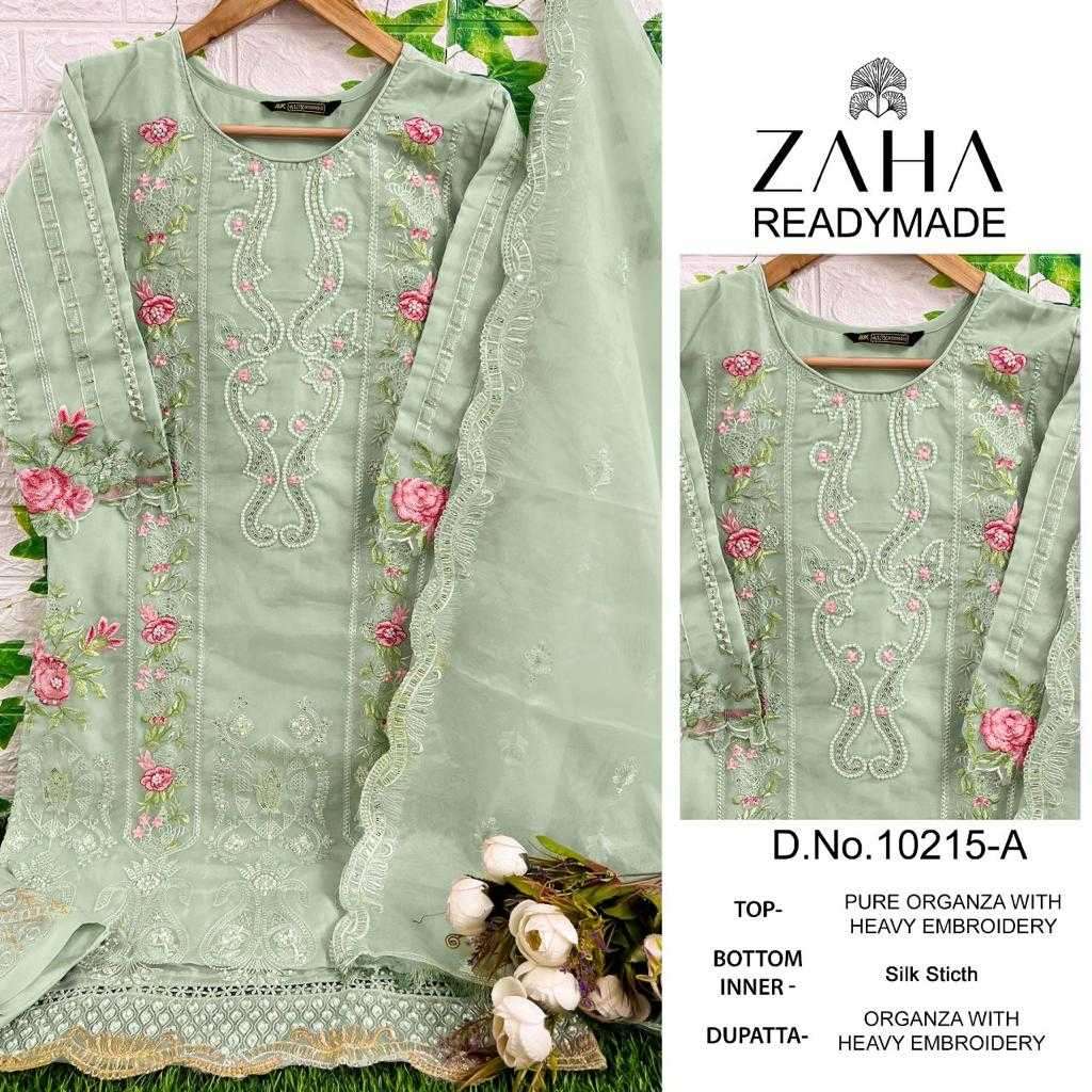 zaha 10215 ab organza embroidered suit 