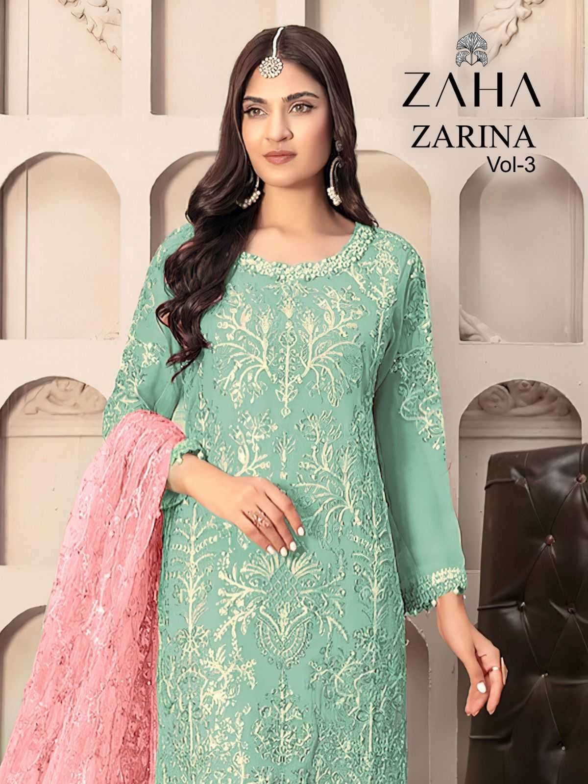 zaha zarina vol 3 10225 abc georgette embroidered suit 