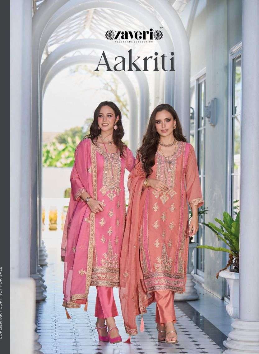 zaveri aakriti designer heavy organza readymade suit 