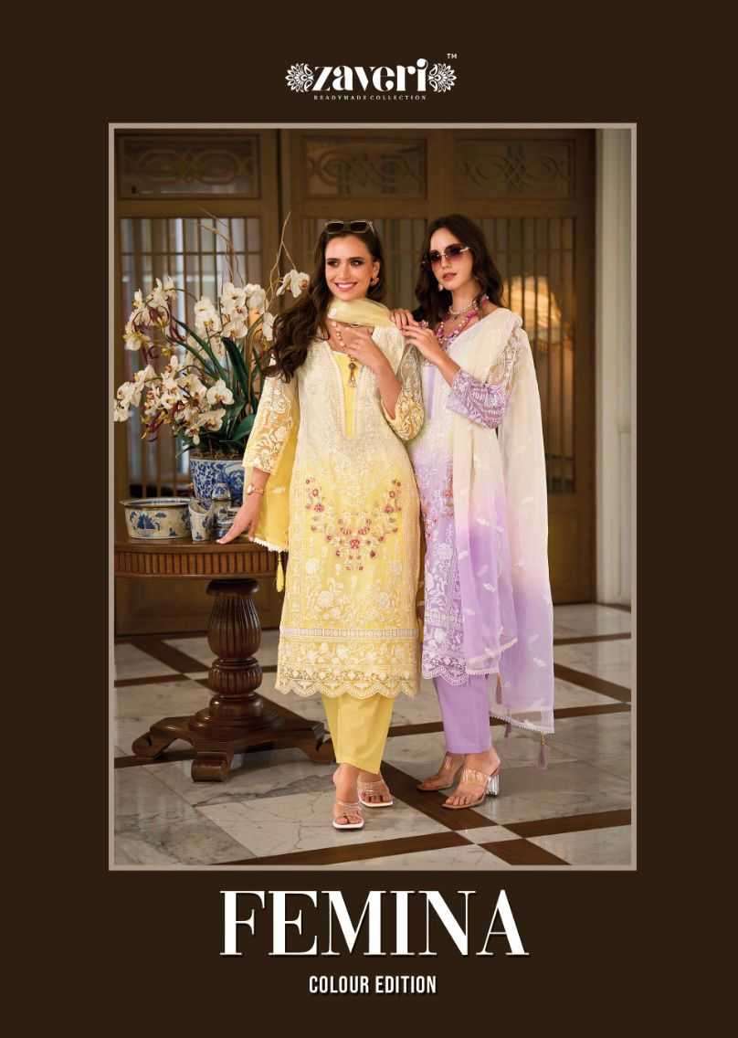 zaveri femina colour edition vol 2 series 1218 Soft organza suit