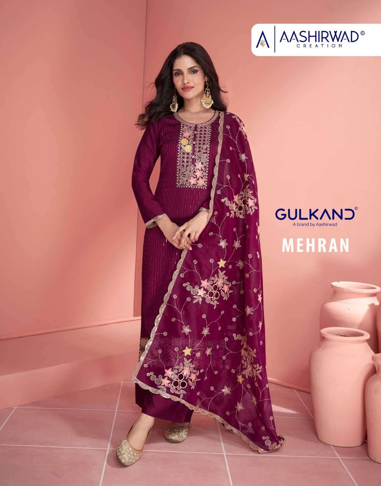 aashirwad gulkand mehran series 9815-9819 premium silk suit 