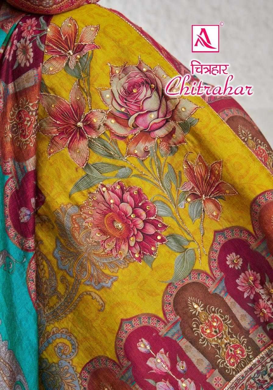 alok suit chitrahar series 1404001-1404005 Pure Viscose Maslin suit