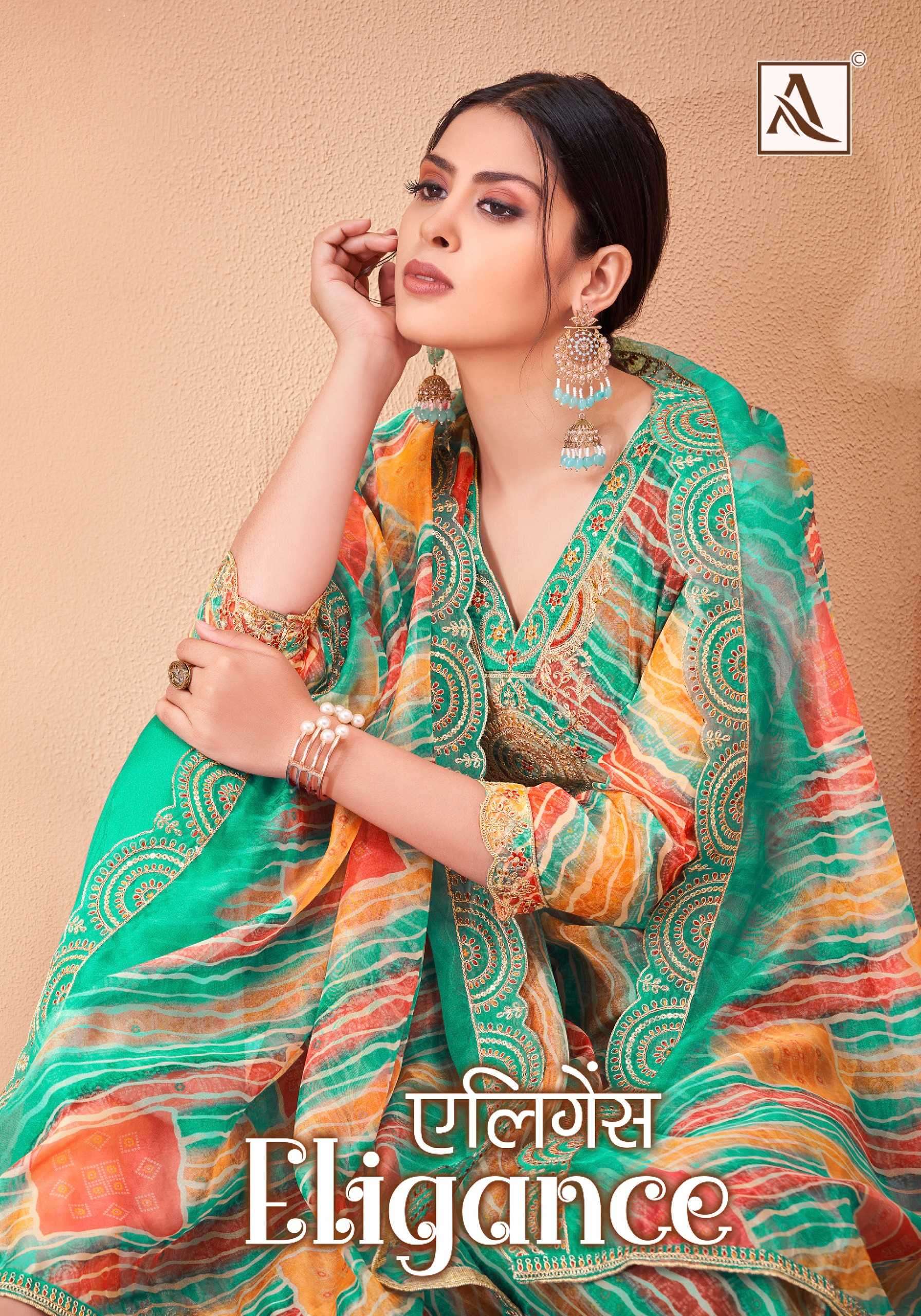 alok suit elegance series 1435001-1435006 premium organza suit