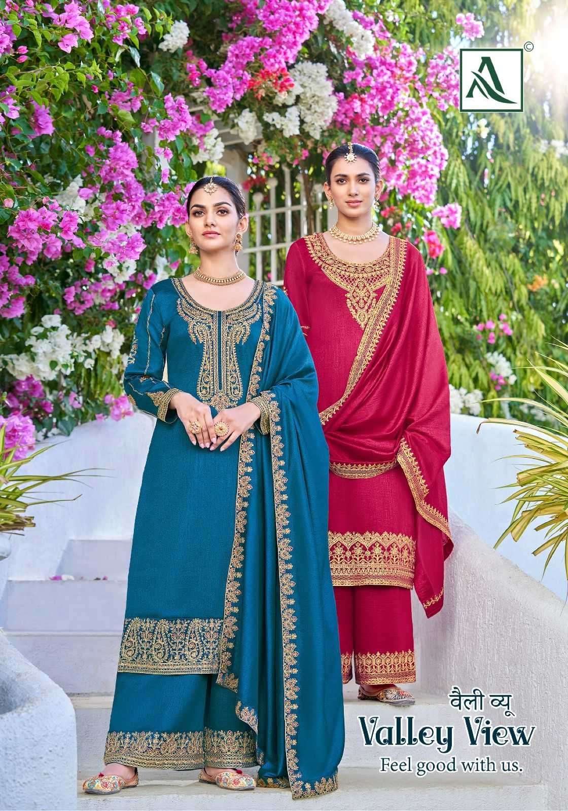 alok suit valley view vol 2 series 1237001-1237006 Pure Vichitra Silk suit