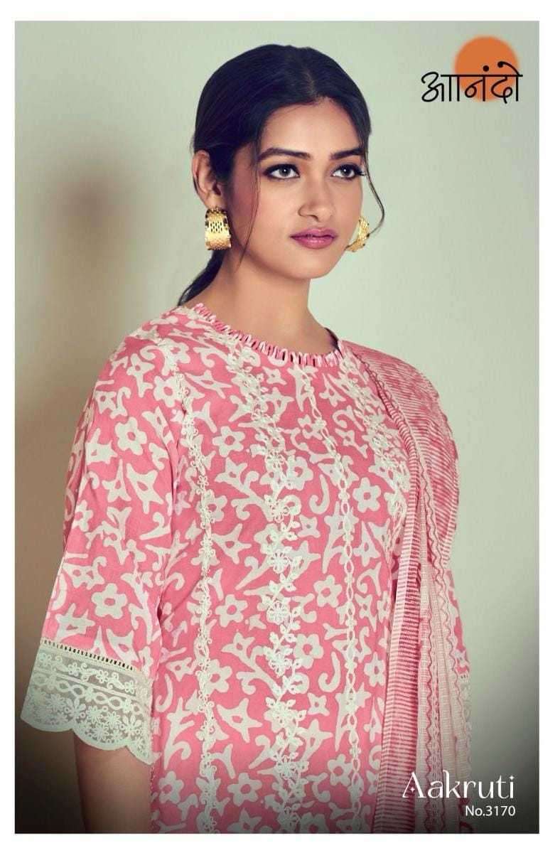 anando aakruti 3171 pure cotton block print suit 