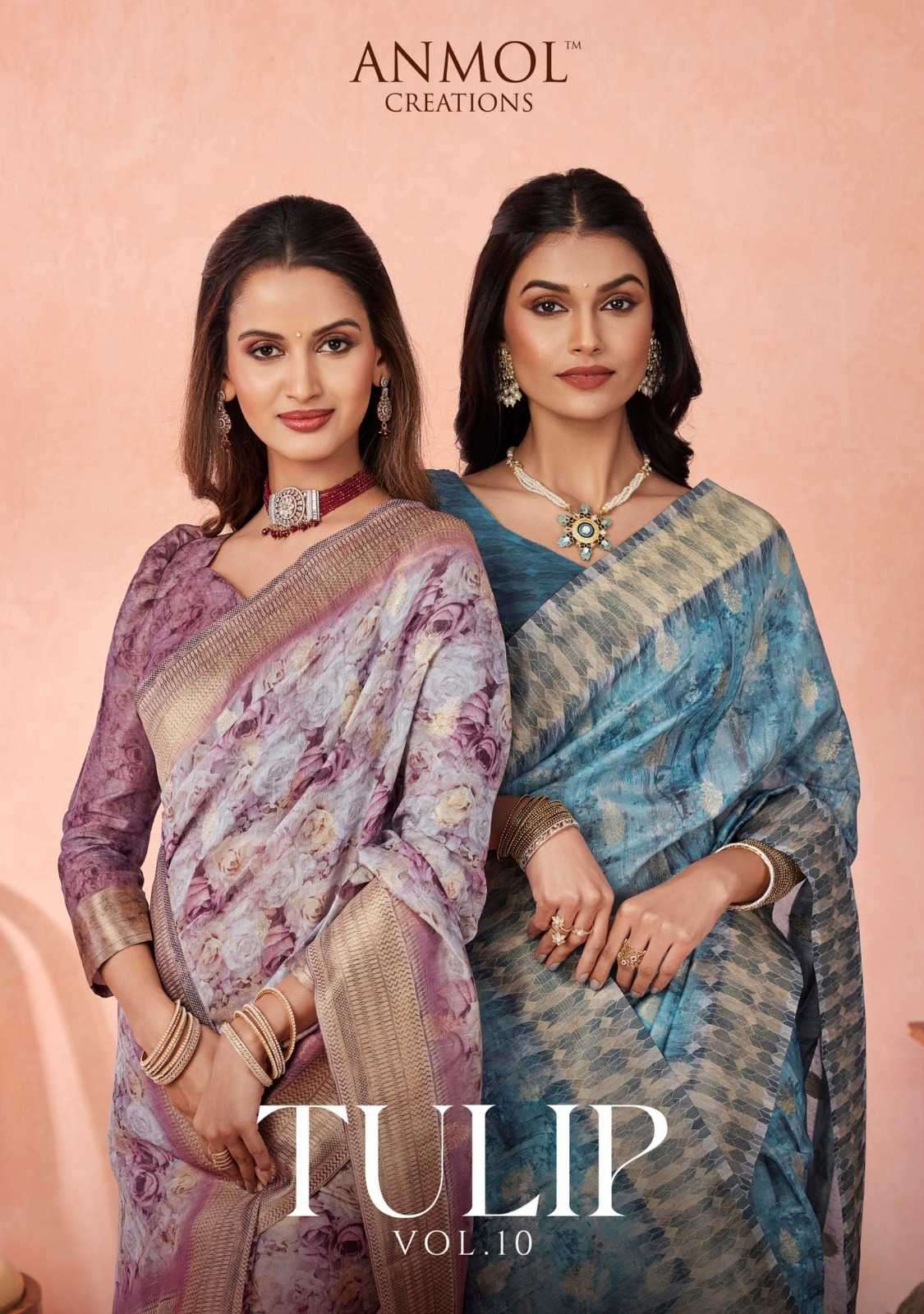 anmol creation tulip vol 10 series 1001-1010 slub silk suit 
