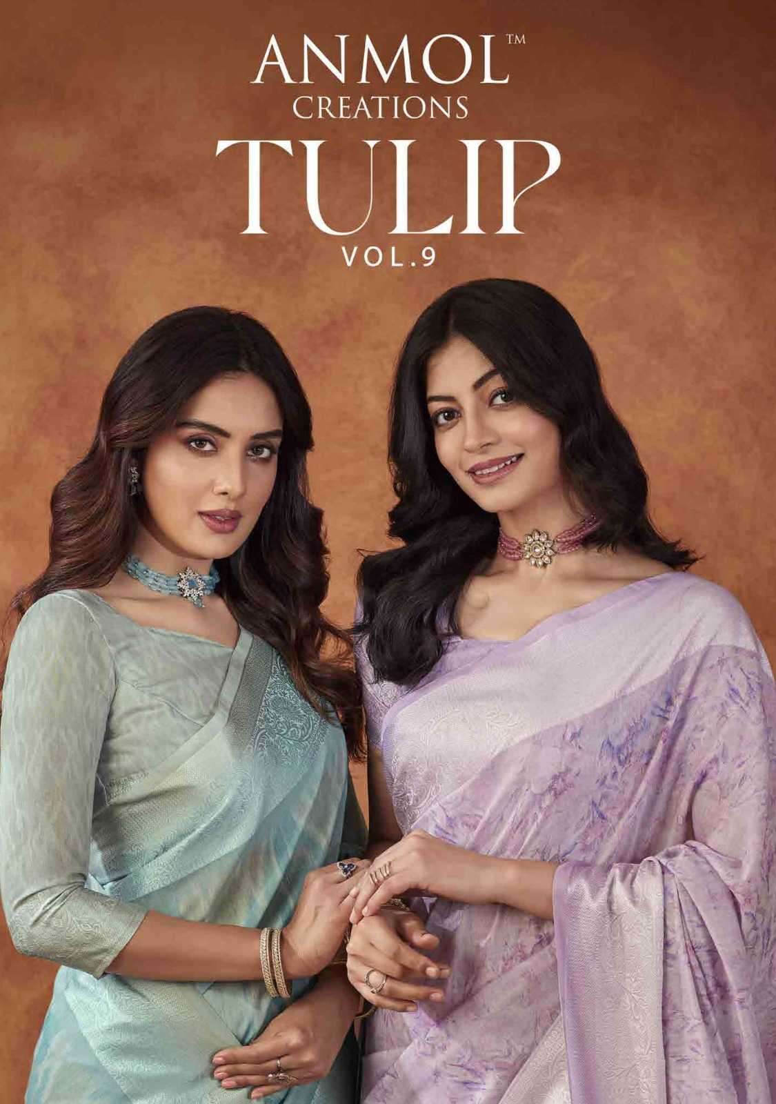 anmol creation tulip vol 9 series 901-910 silk digital print saree