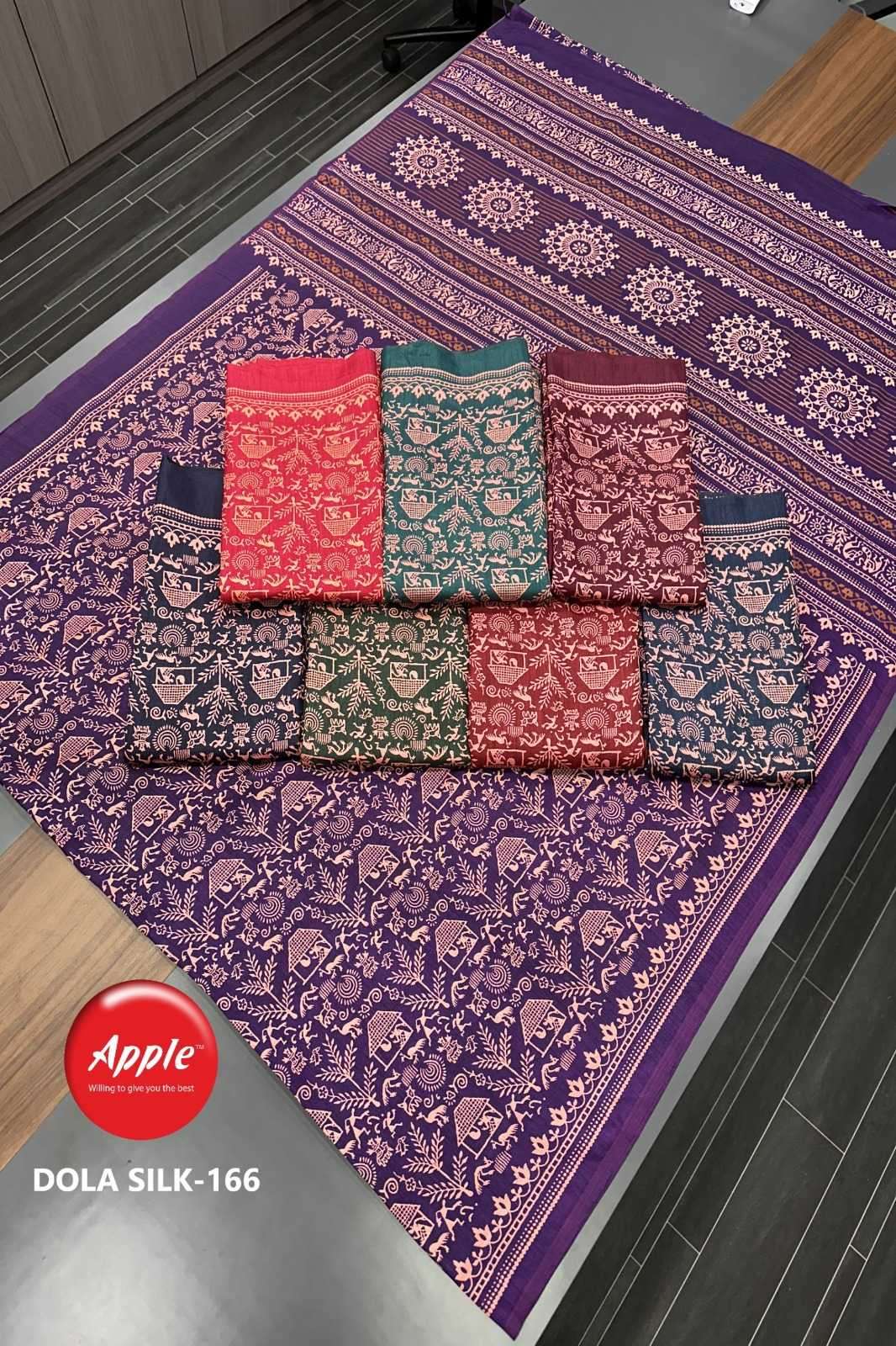 apple sarees dola silk 163-166 fancy saree