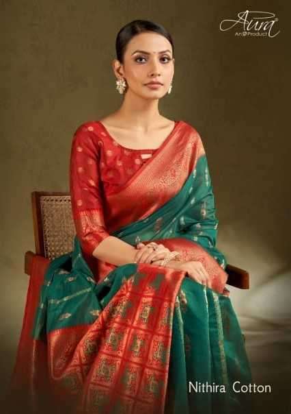 aura sarees nithira series 80001-80006 Mercerised Cotton saree