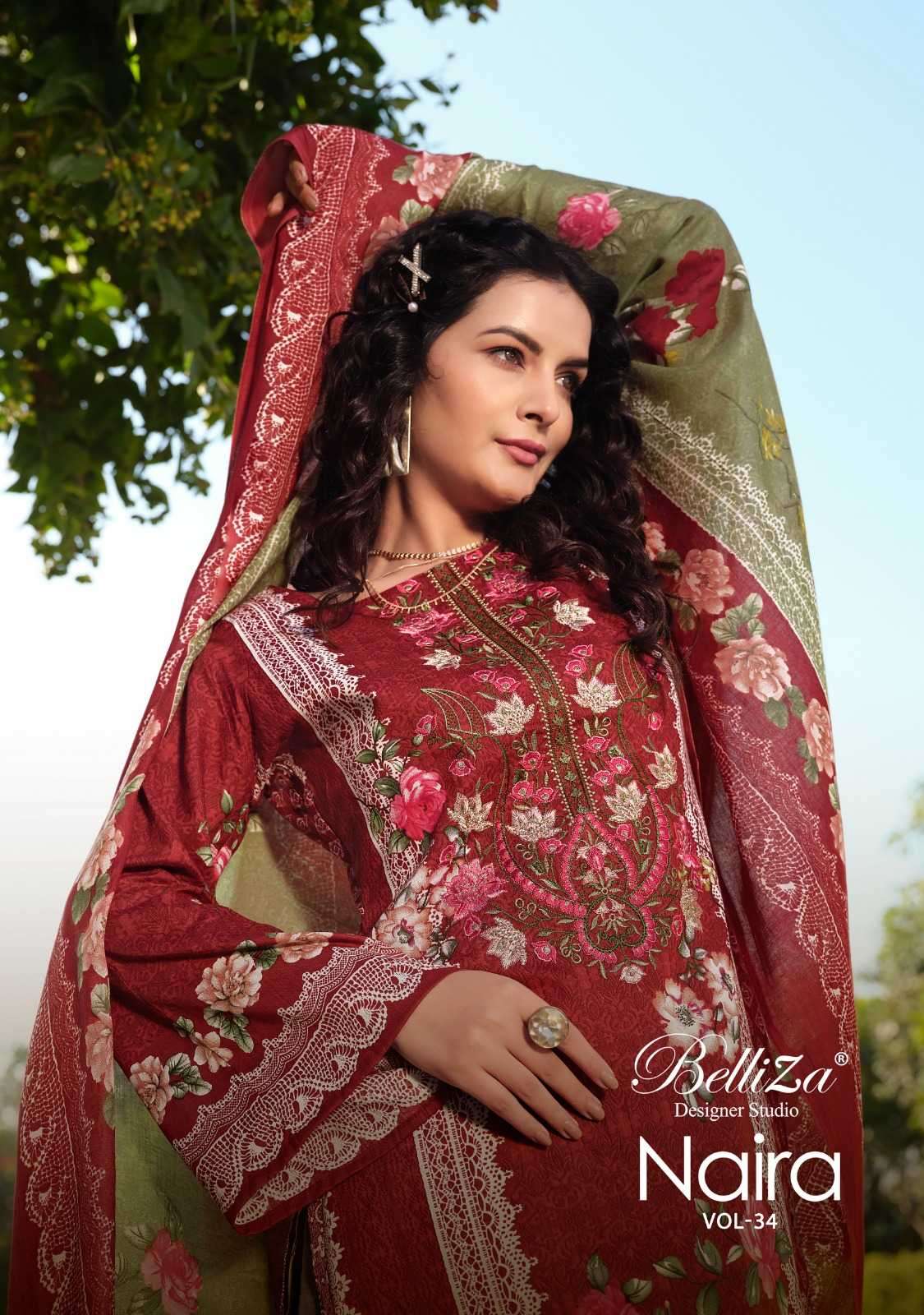 belliza naira vol 34 series 880001-880010 Pure Cotton suit