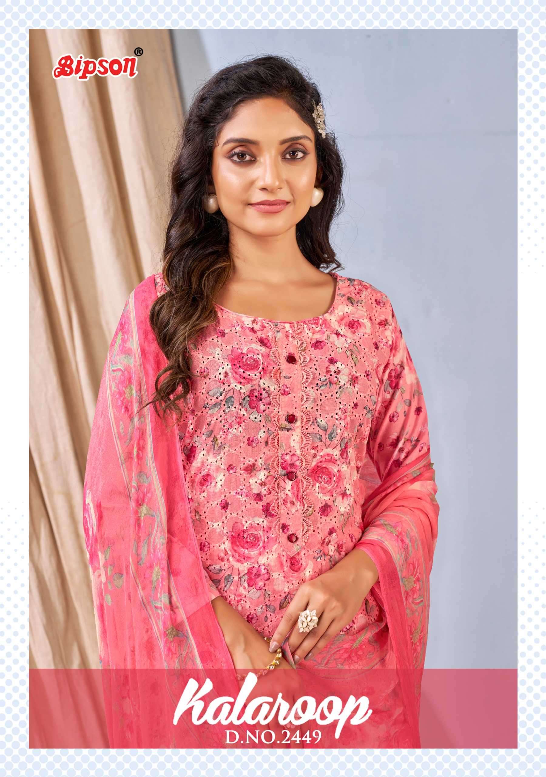 bipson kalaroop series 2448-2449  Pure Cotton suit