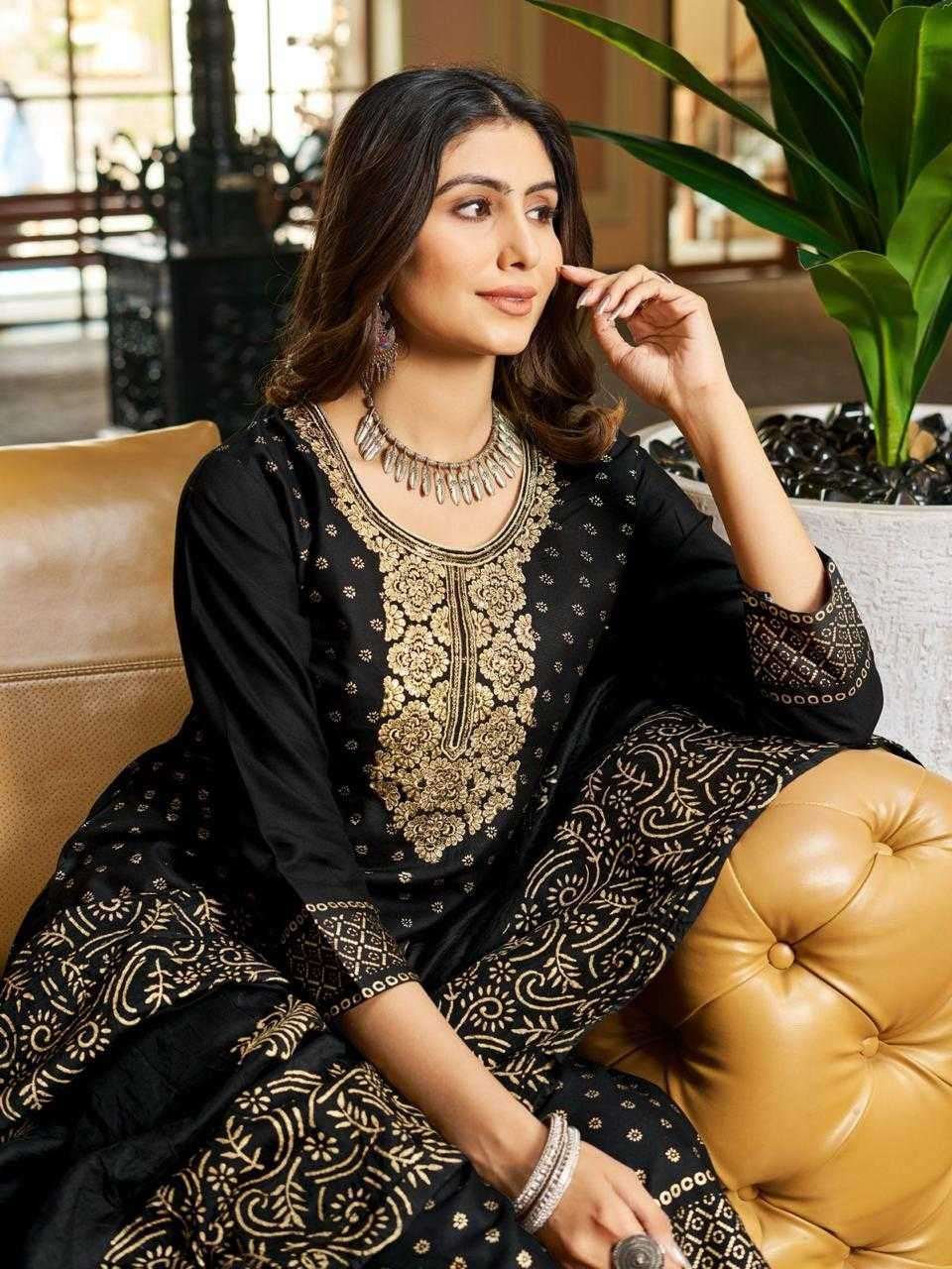 blue hills royal touch vol 4 series 4001-4006 14 kg rayon foil print suit 