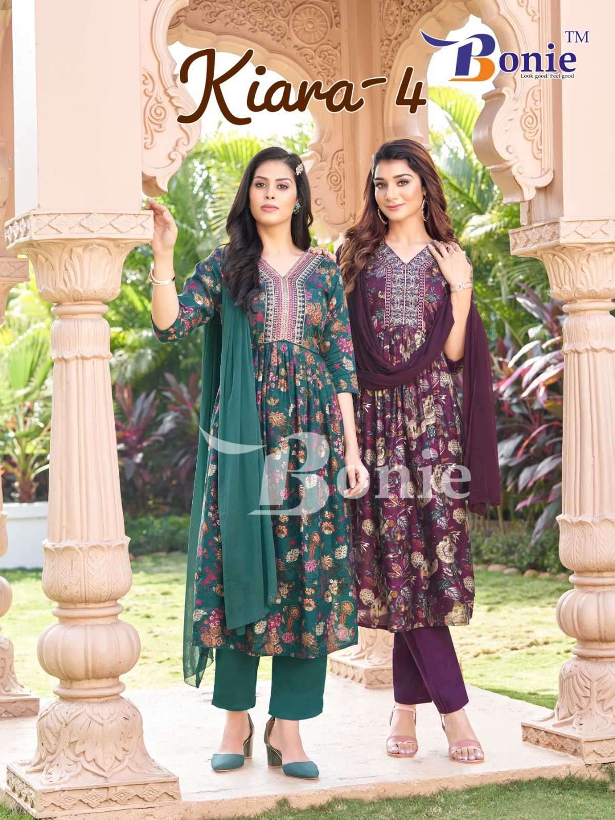 bonie kiara vol 4 series 4001-4006 chanderi readymade suit 