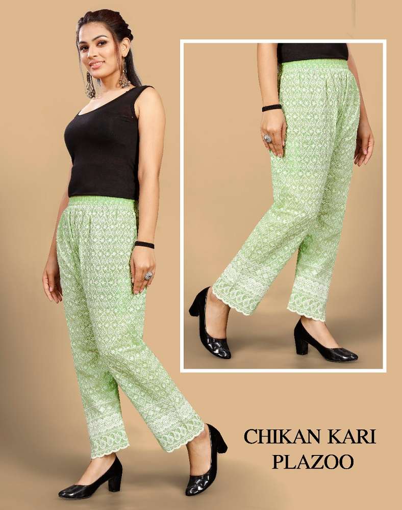 Chikankari Lakhnavi Plazo Vol-3 Lakhnavi Chicken Embroidery Lowers Plazzos