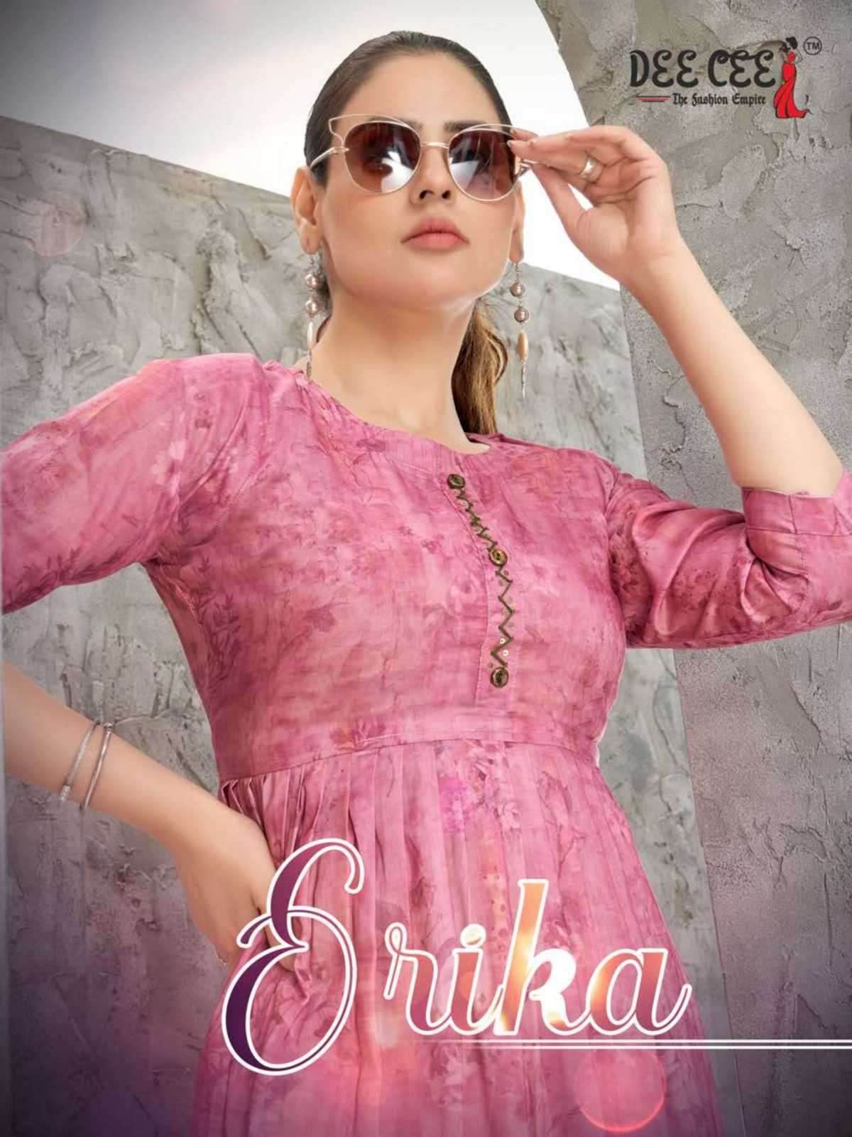 dee cee erika series 1001-1006 modal long kurti with bottom