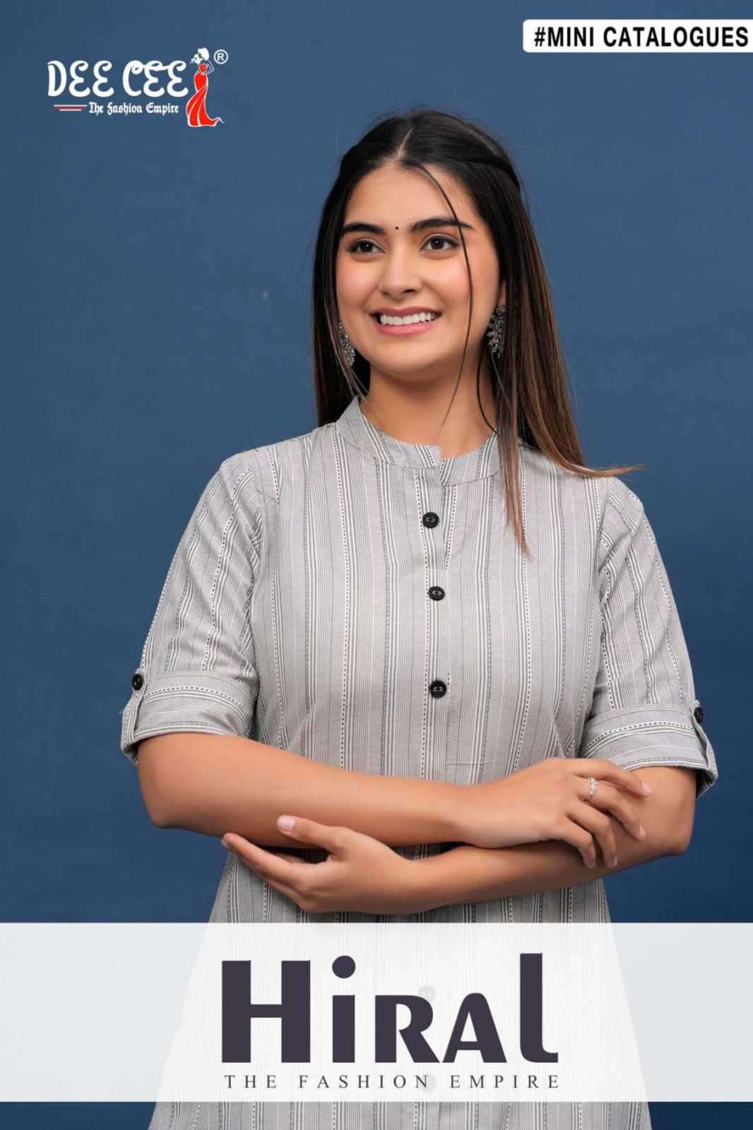 dee cee hiral series 1001-1004 cotton yard dyed kurti 