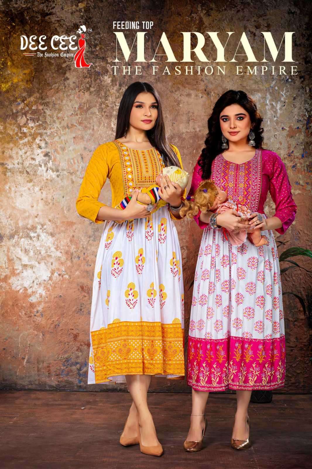 dee cee maryam series 101-106 heavy rayon kurti 