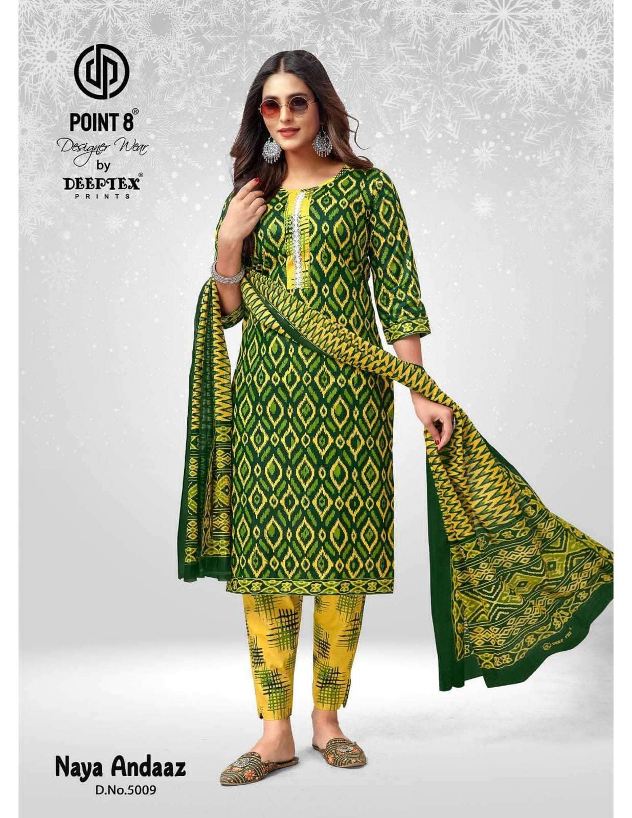 deeptex naya andaaz vol 5 nx series 5007-5009 pure cotton suit 