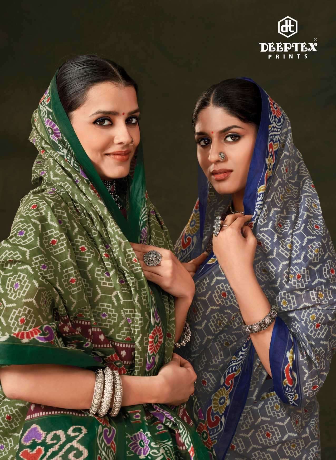 deeptex prints mother india vol 51 series 5101-5130 cotton saree