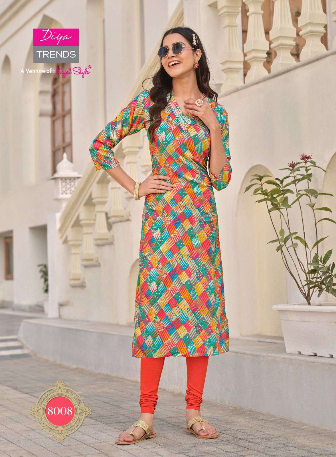 Diya Trends Garden City Vol-8 series 8001-8010 Rayon 14 Kg kurti